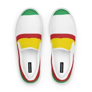 AFRICA STRIPES Women’s Slip-On Canvas Shoes (White)