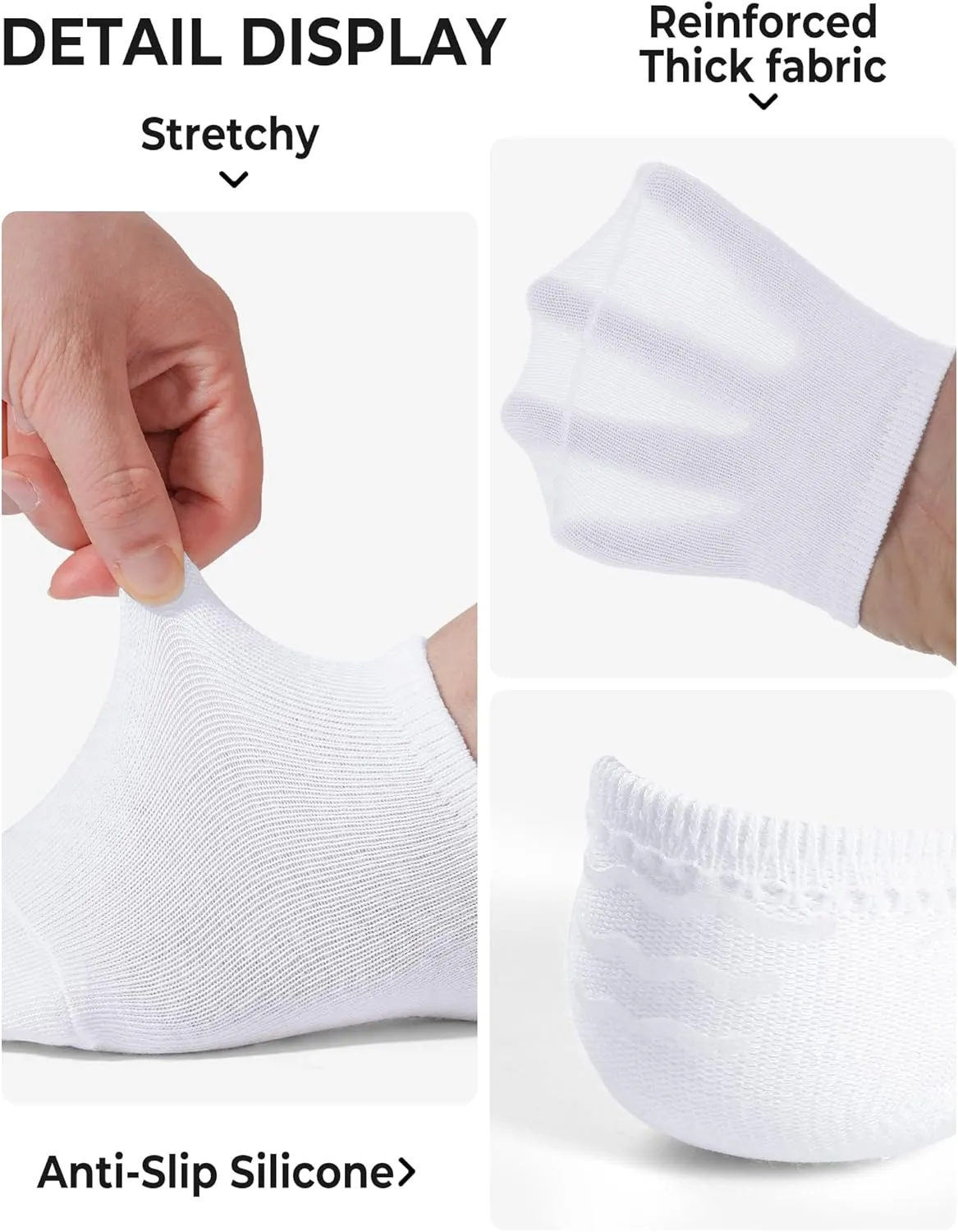 BOOPH 10 Pairs Girls Boys Socks Kids No Show Socks Toddlers Girl Anti-slip Ankle Low Cut Sock 3-12 Years