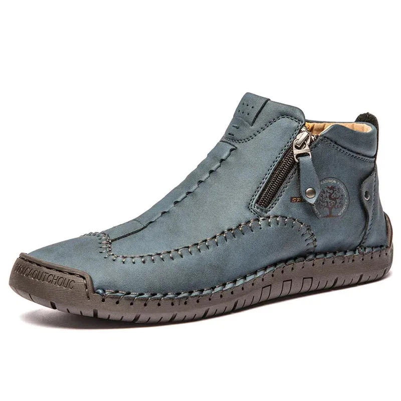 Boots: by Baoluma. Leather Men's Ankle Boots. Handmade. Metal Zipper. Luxury Leather Designer Boots.