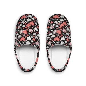 Cozy Colorful Hearts Women's Indoor Slippers
