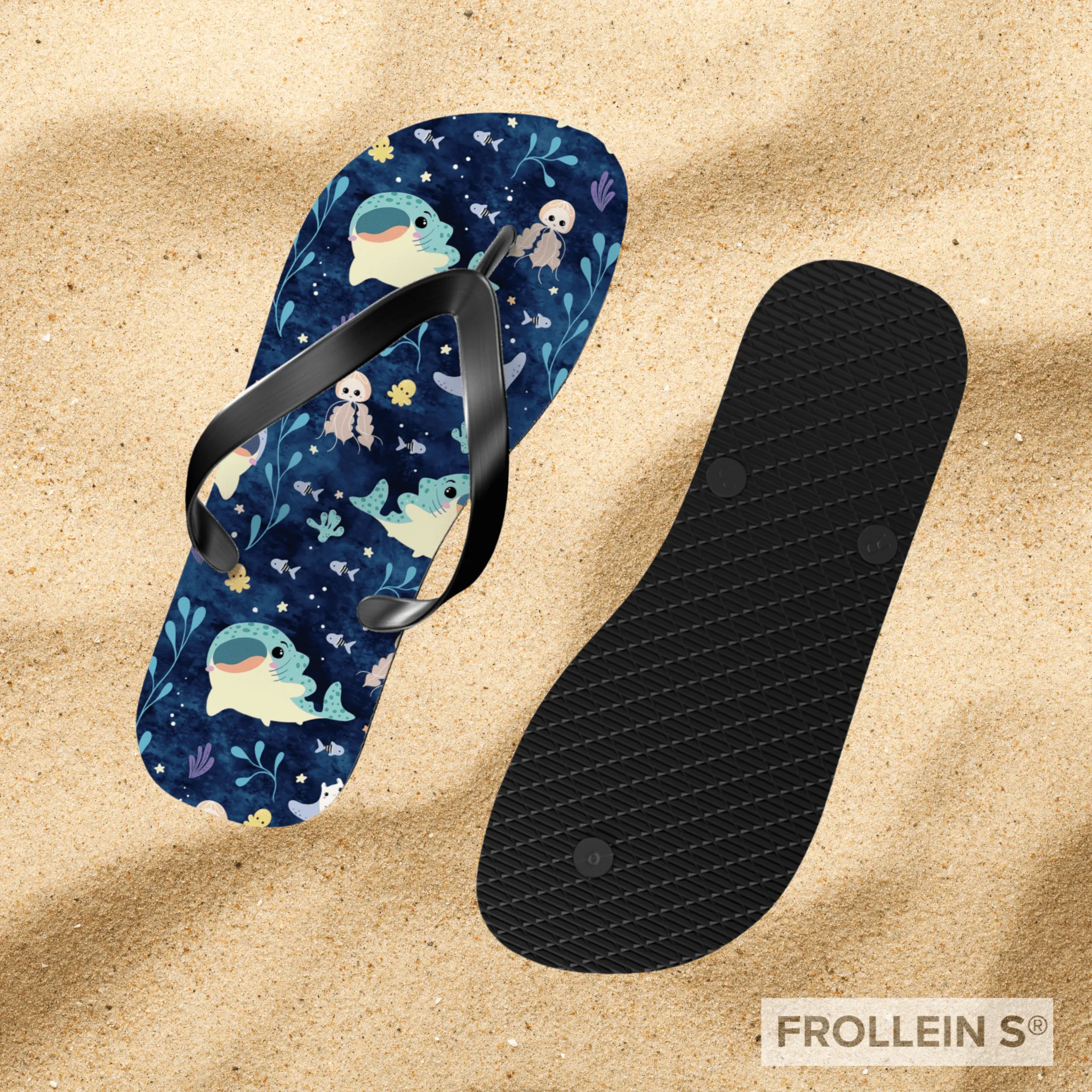 Cute Whale Shark Summer Flip-Flops