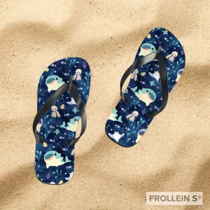 Cute Whale Shark Summer Flip-Flops