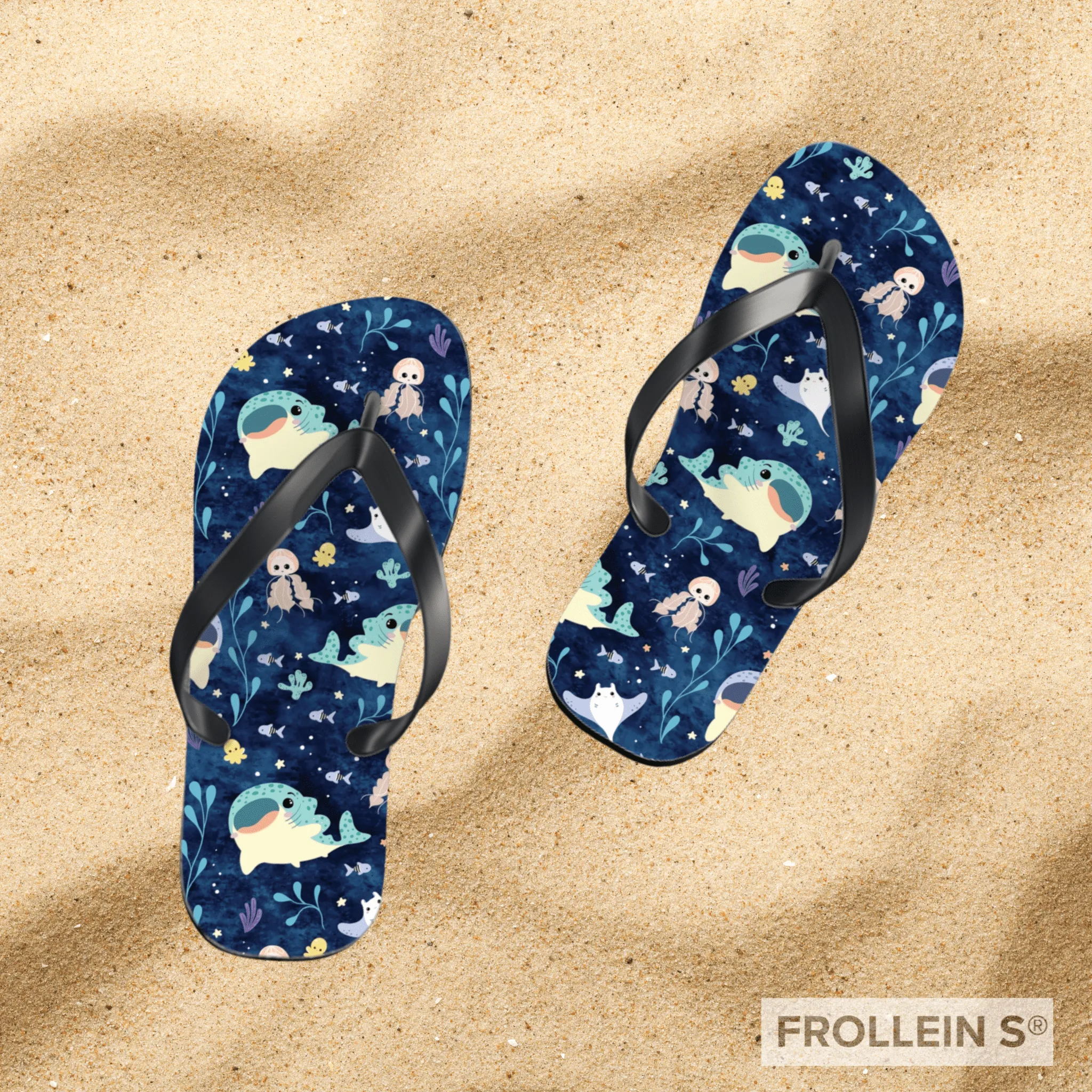 Cute Whale Shark Summer Flip-Flops