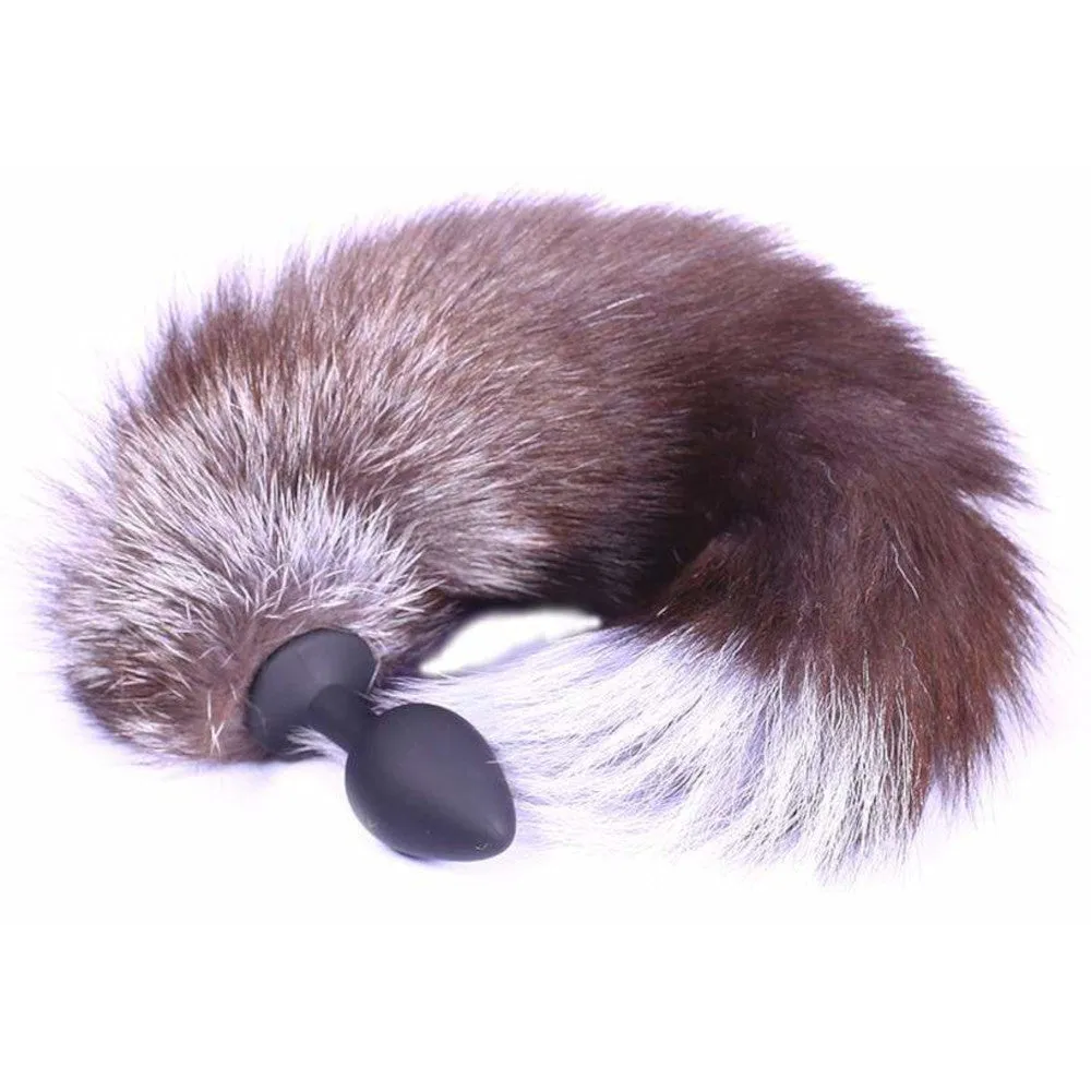Grey Kitty Cat Tail Plug 18"