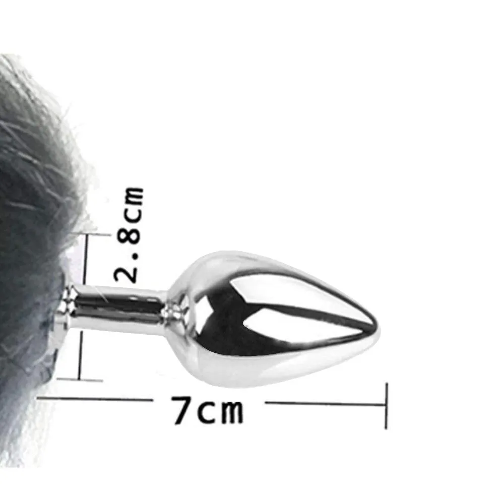 Grey Kitty Cat Tail Plug 18"