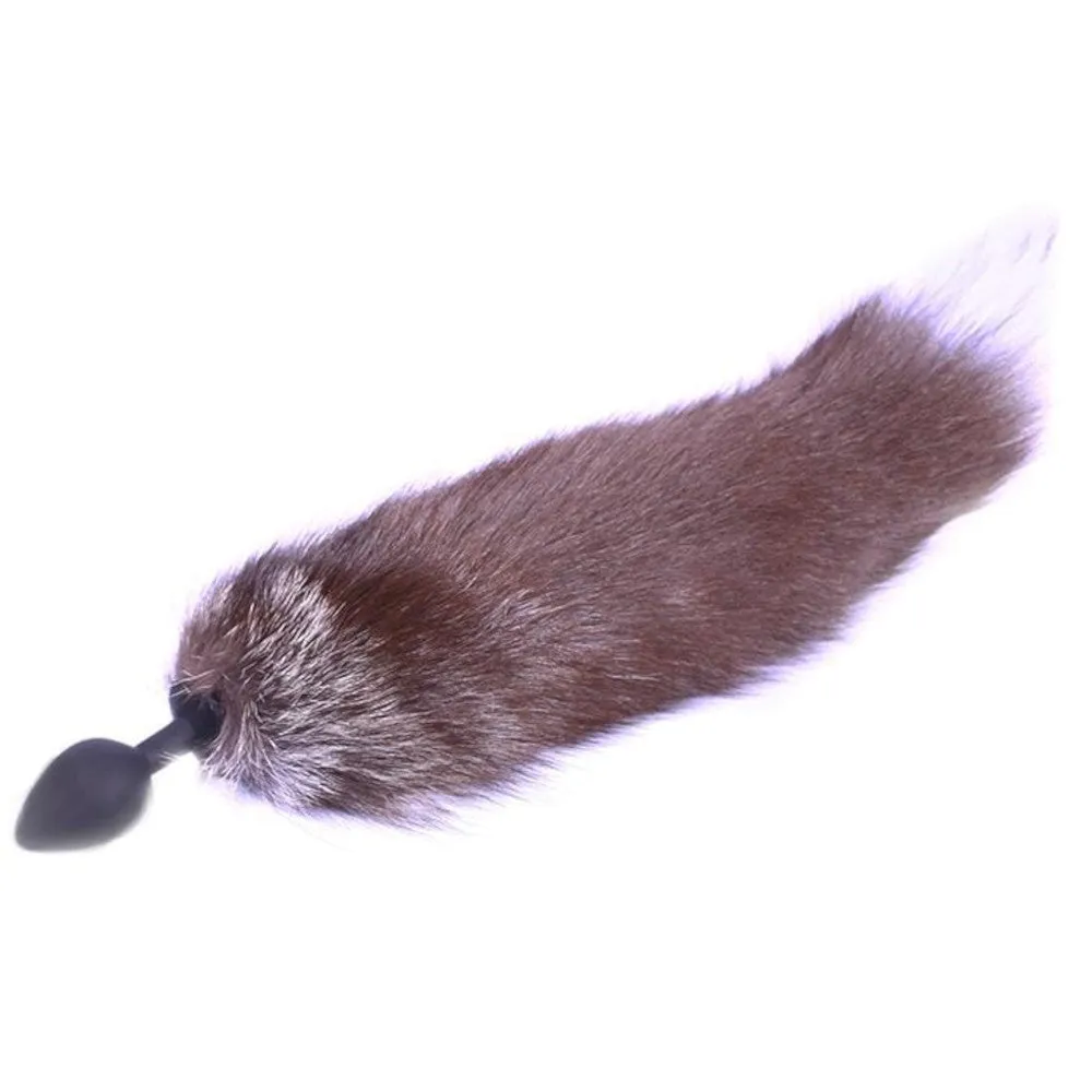 Grey Kitty Cat Tail Plug 18"