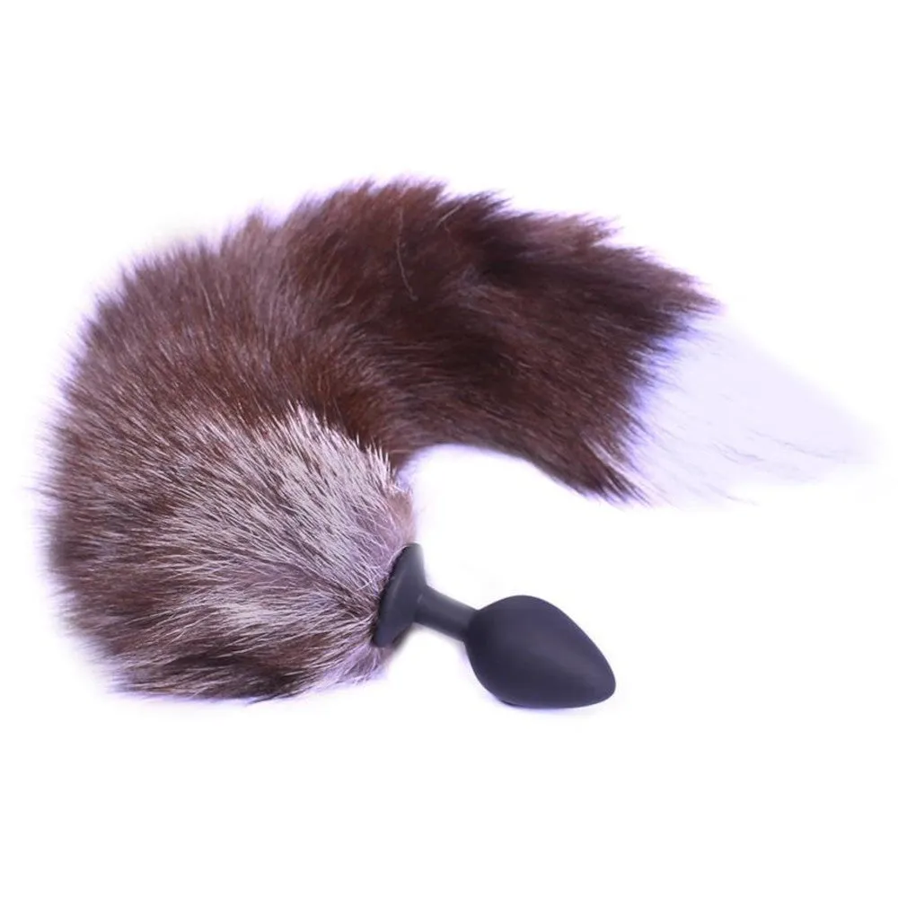 Grey Kitty Cat Tail Plug 18"