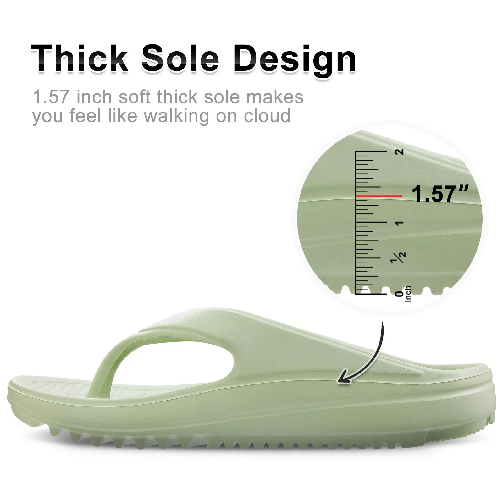 Hnzxzm Comwarm Thick Sole Flip Flops For Women And Men Summer Yoga Mat Outdoor Beach Thong Sandals For Shower Non-Slip Soft Slippers