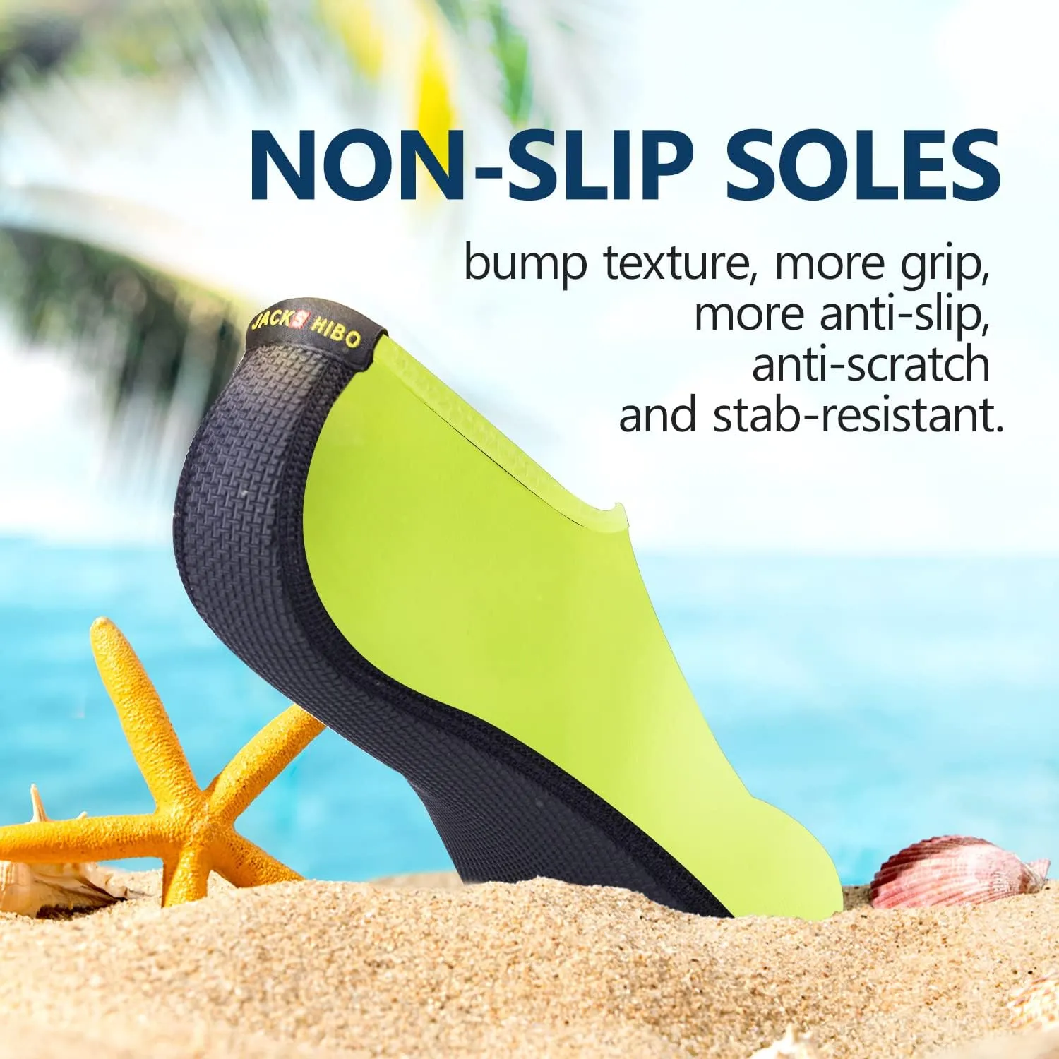 JACKSHIBO Water Shoes for Women Men Swim Shoes Water Socks for Cruise Essentials Swimming Aqua Beach Pool Yoga Surf