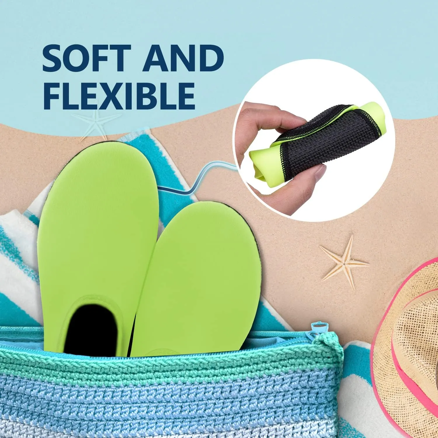 JACKSHIBO Water Shoes for Women Men Swim Shoes Water Socks for Cruise Essentials Swimming Aqua Beach Pool Yoga Surf