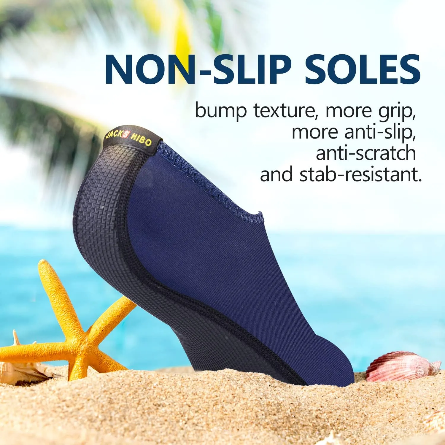 JACKSHIBO Water Shoes for Women Men Swim Shoes Water Socks for Cruise Essentials Swimming Aqua Beach Pool Yoga Surf