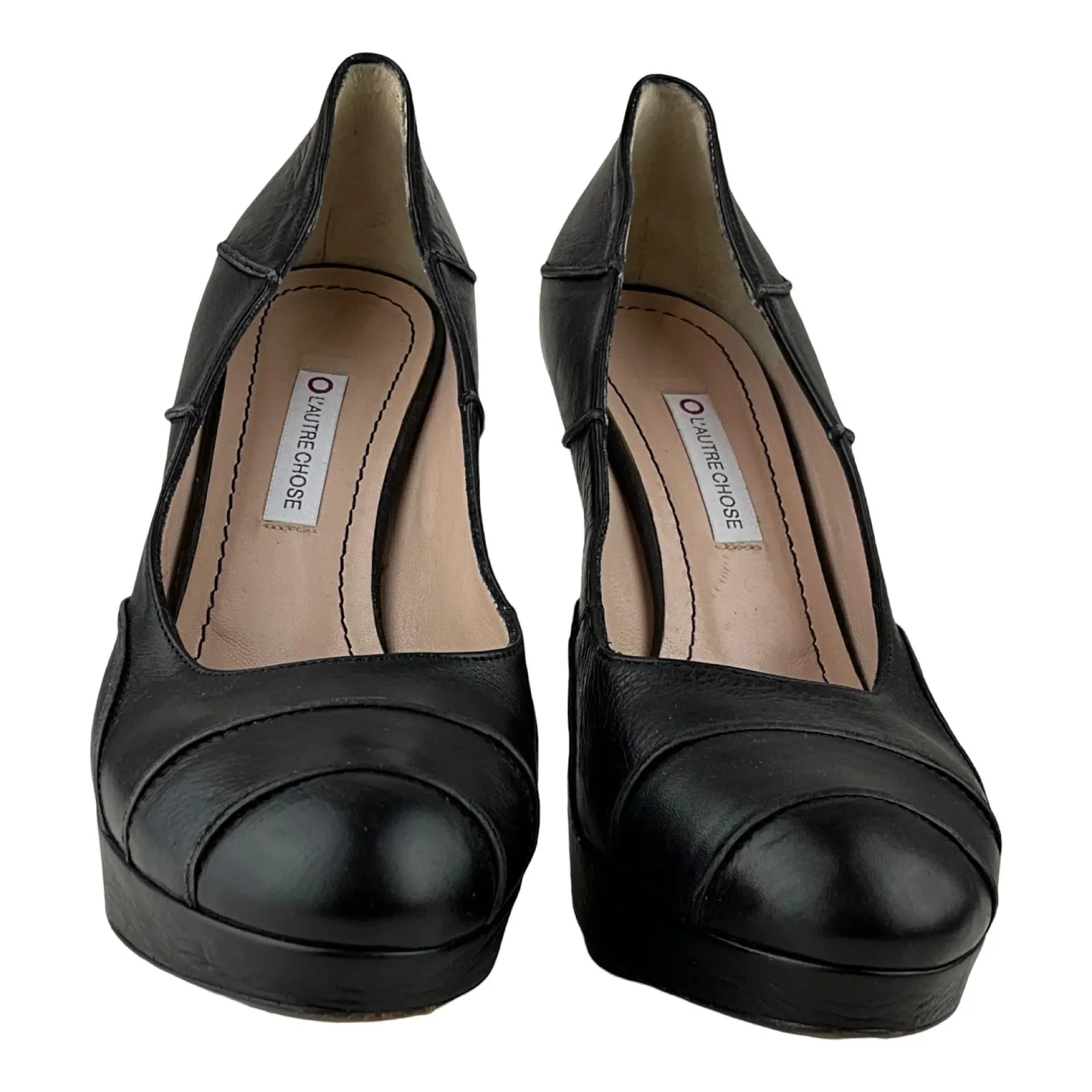 L'AUTRE CHOSE Women's High Heel Shoes Pumps Leather Black Sz 39.5