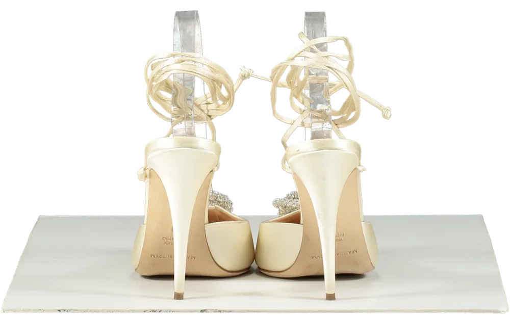 Magda Butrym Cream Embellished Satin Pumps UK 6 EU 39 👠