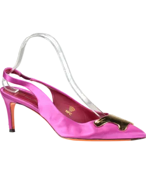 Santori Pink Elegant Satin Slingback Pumps UK 6 EU 39 👠