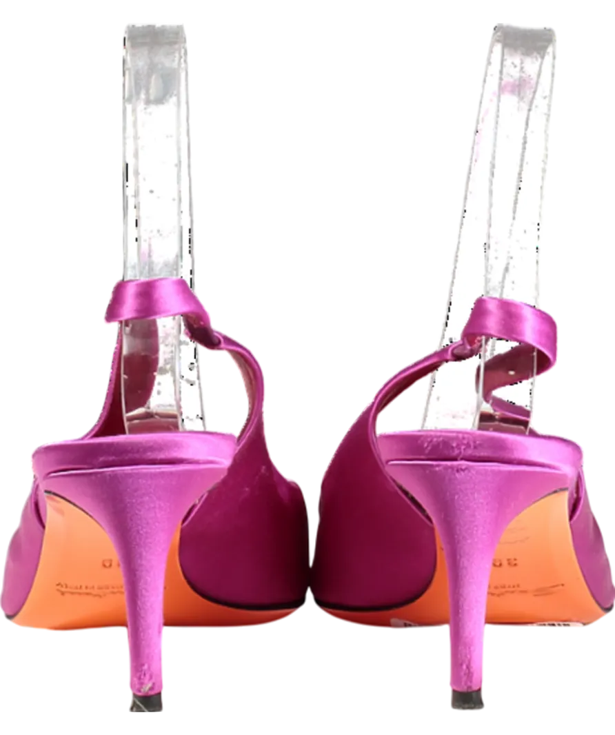 Santori Pink Elegant Satin Slingback Pumps UK 6 EU 39 👠