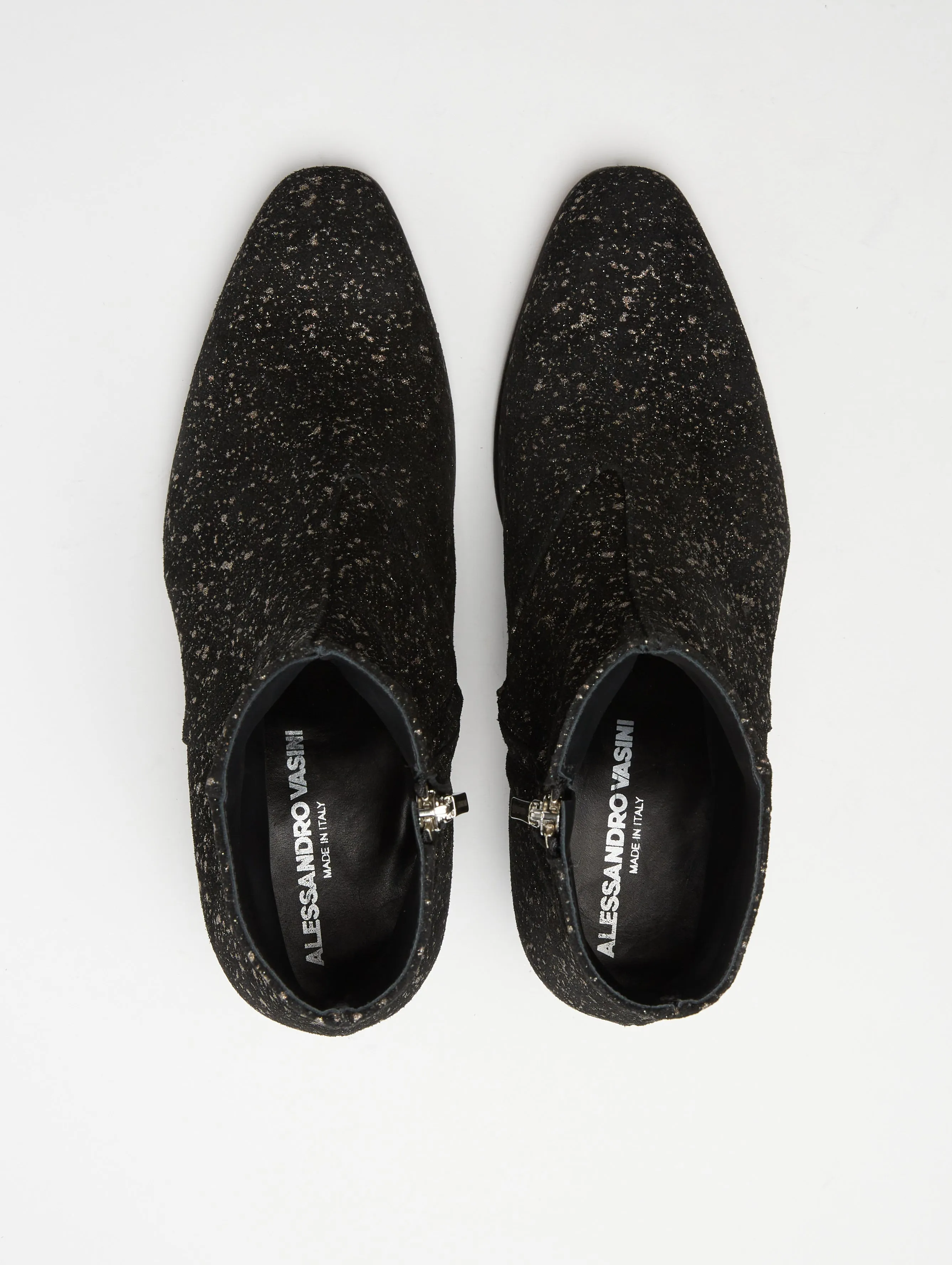 SONNY 40MM ANKLE BOOT IN GLAM BLACK SUEDE
