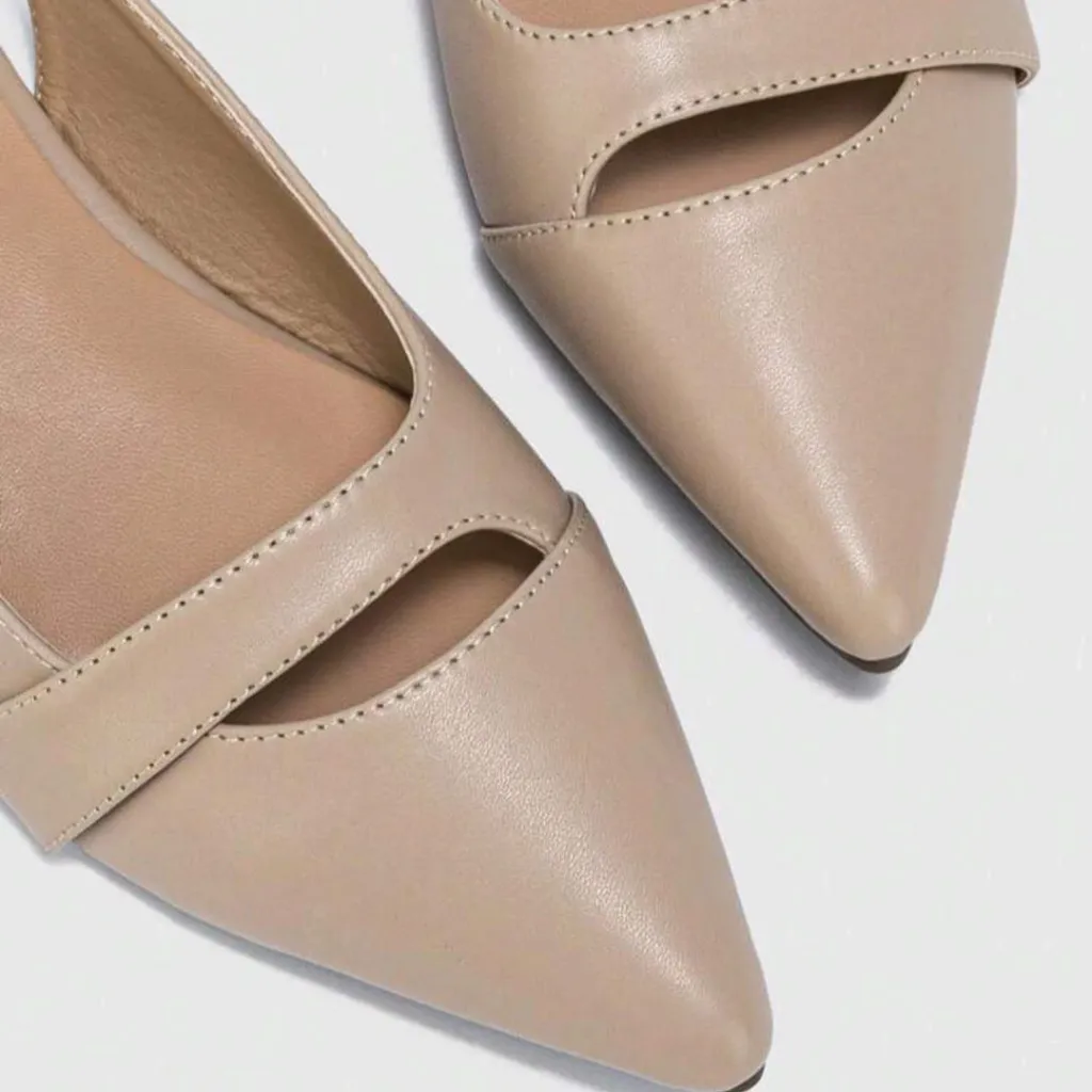 Two Tone Pointed Slingback Flats