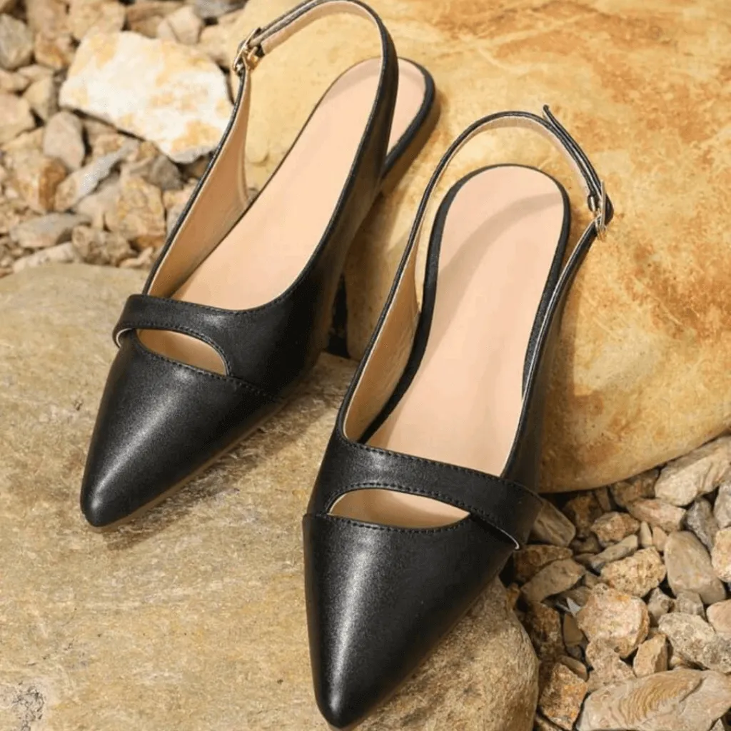 Two Tone Pointed Slingback Flats