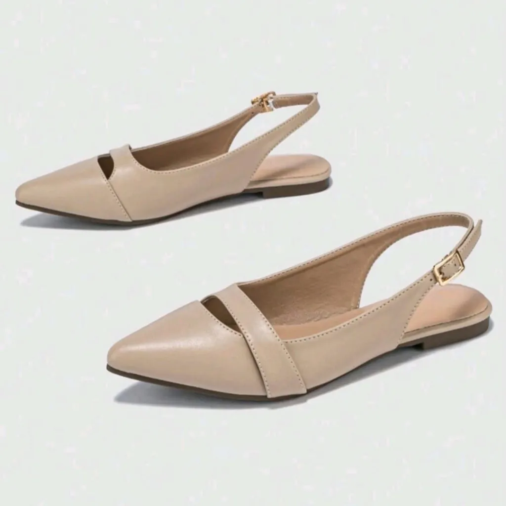 Two Tone Pointed Slingback Flats