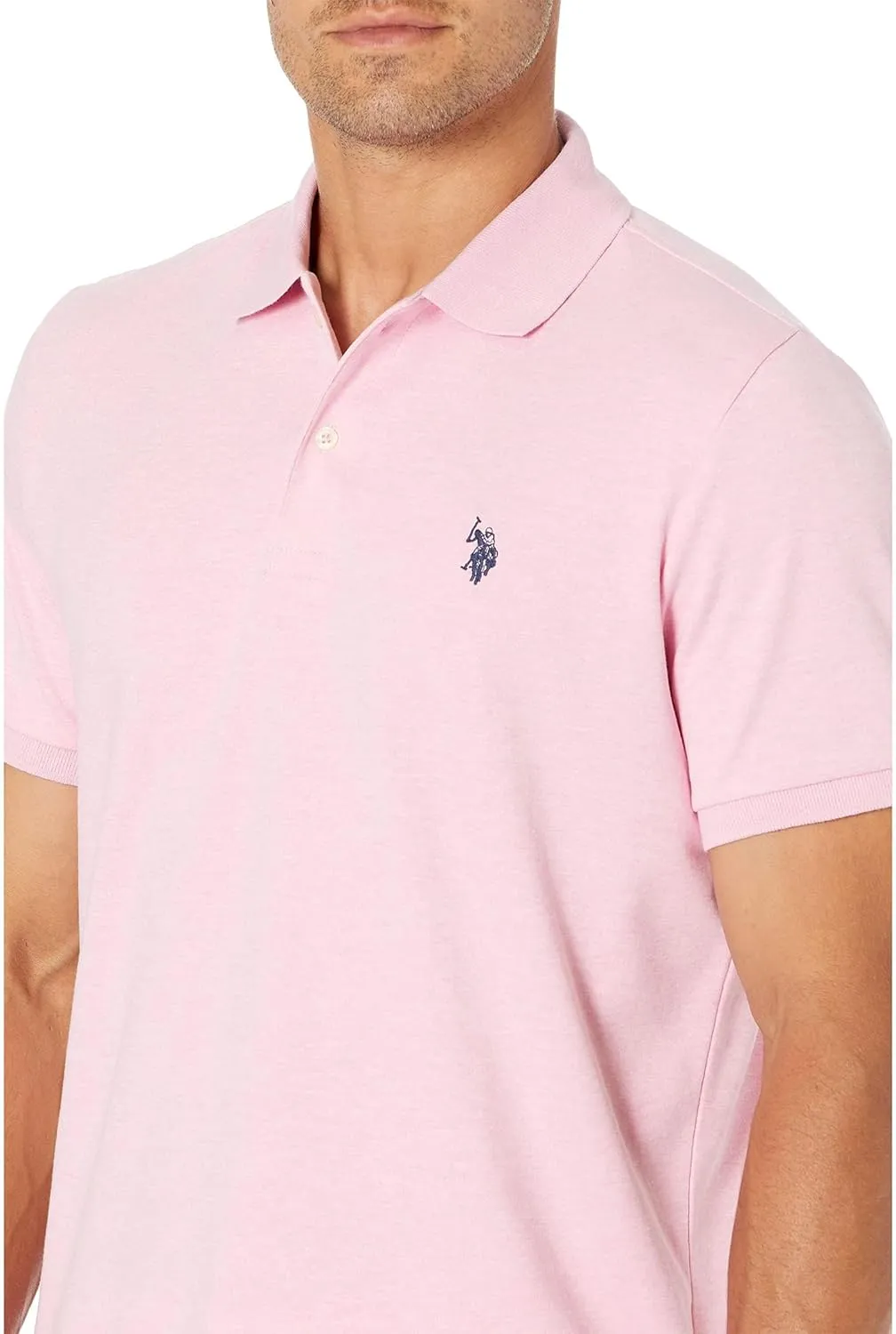 U.S. Polo Assn. Men's Solid Short Sleeve Interlock Polo Shirt, Golf Shirts for Men, Business Casual Polos