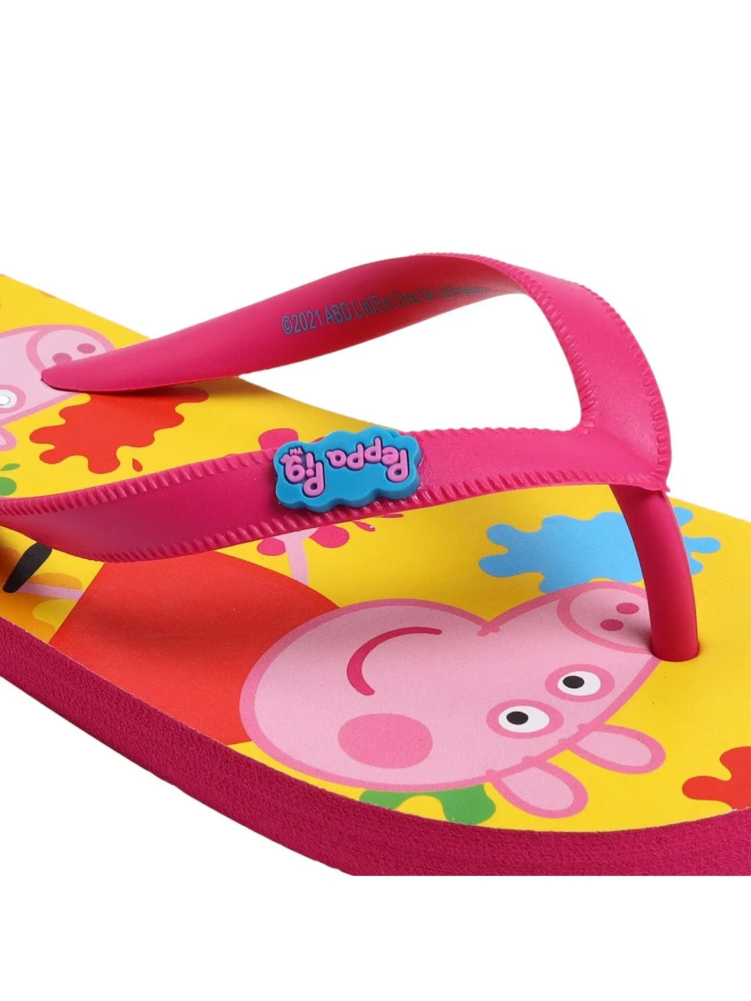 Yellow Bee Peppa Pig Colour Splash Flip-Flops for Girls